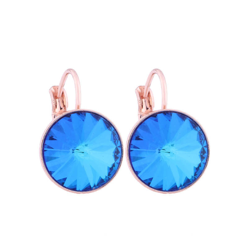 Cross-border Hot Selling 12mm Round Edge Color Earrings Jewelry Classic Earrings Women&