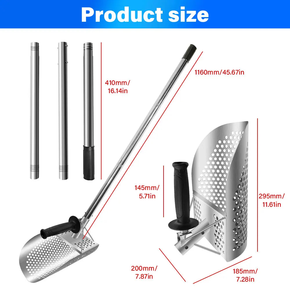 Stainless Steel Metal Detecting Beach Finds Sand Scoop Shovel Equipment Garden Gadgets Utensils Supplies New