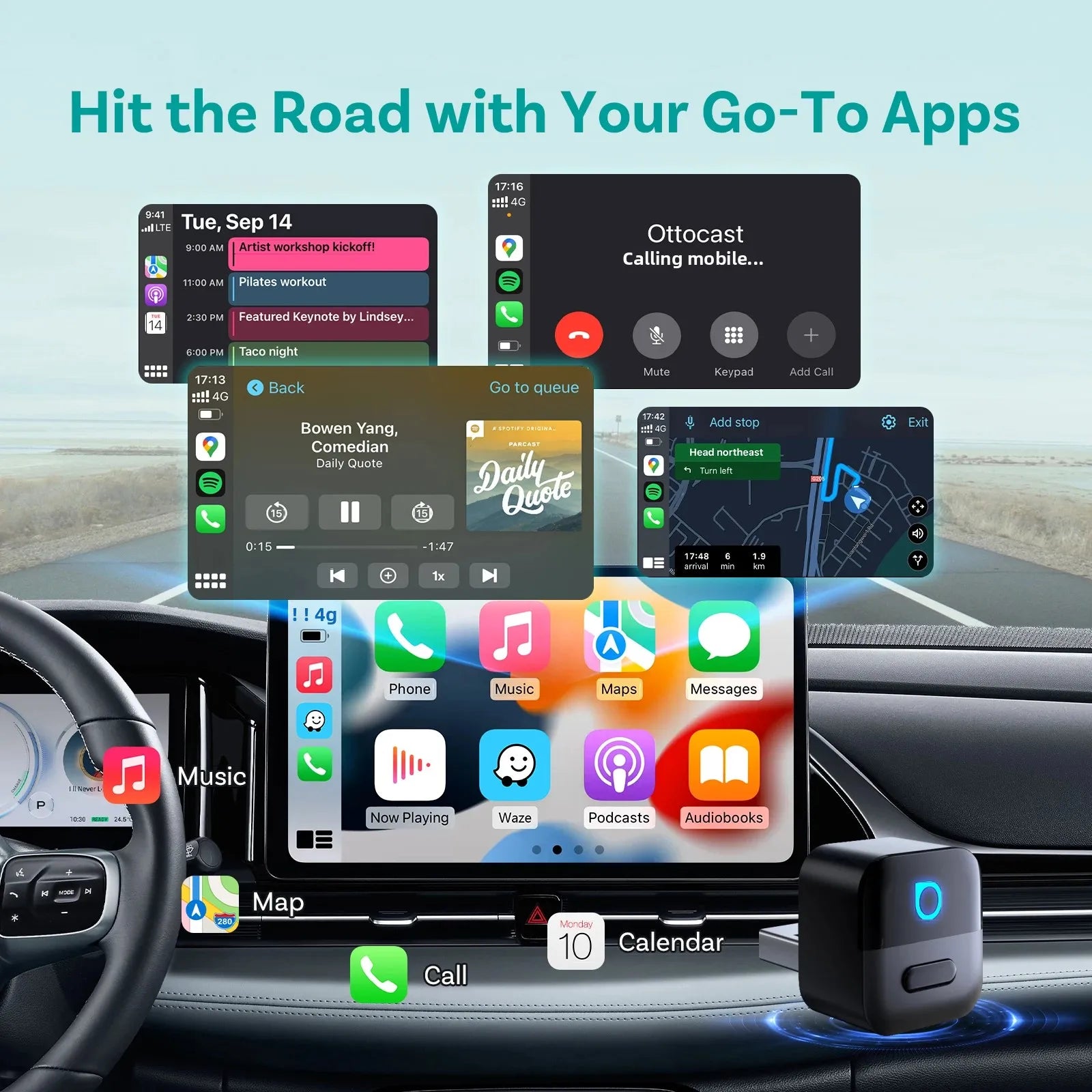 Ottocast Mini Pico 2-in-1 CarPlay Adapter