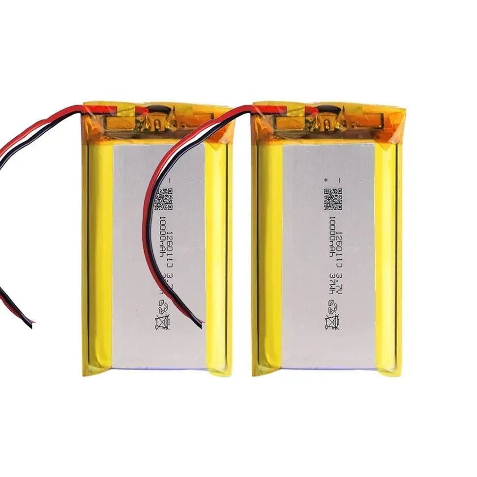1260110 Battery 3.7V 10000mAh Lithium Polymer Batteries Lipo Li-Po Rechargeable Cells for Power Bank Laptop Camping Lights Diy