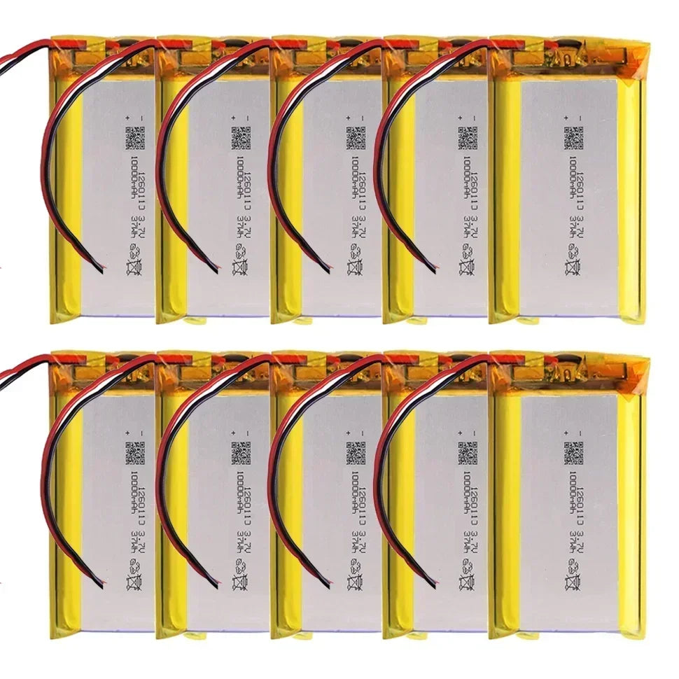 1260110 Battery 3.7V 10000mAh Lithium Polymer Batteries Lipo Li-Po Rechargeable Cells for Power Bank Laptop Camping Lights Diy