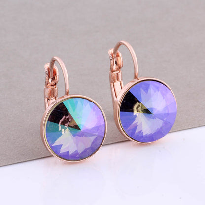 Cross-border Hot Selling 12mm Round Edge Color Earrings Jewelry Classic Earrings Women&
