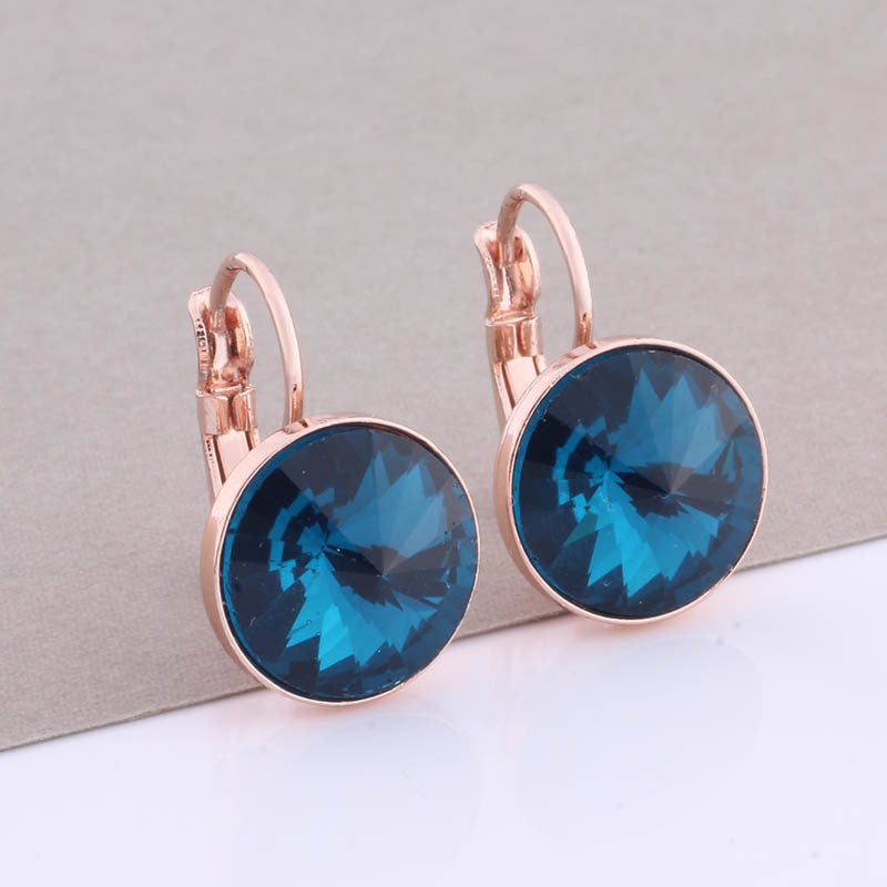 Cross-border Hot Selling 12mm Round Edge Color Earrings Jewelry Classic Earrings Women&