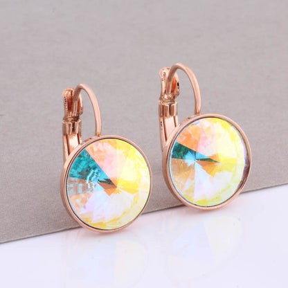Cross-border Hot Selling 12mm Round Edge Color Earrings Jewelry Classic Earrings Women&