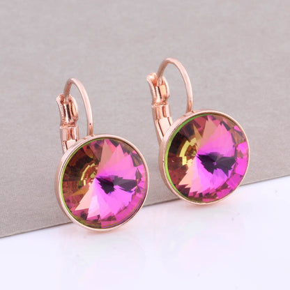 Cross-border Hot Selling 12mm Round Edge Color Earrings Jewelry Classic Earrings Women&