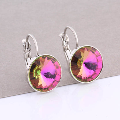 Cross-border Hot Selling 12mm Round Edge Color Earrings Jewelry Classic Earrings Women&
