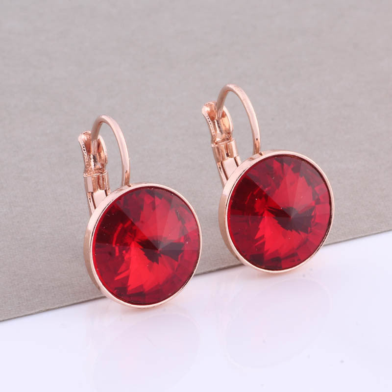 Cross-border Hot Selling 12mm Round Edge Color Earrings Jewelry Classic Earrings Women&