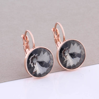 Cross-border Hot Selling 12mm Round Edge Color Earrings Jewelry Classic Earrings Women&
