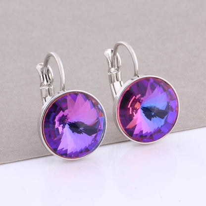 Cross-border Hot Selling 12mm Round Edge Color Earrings Jewelry Classic Earrings Women&