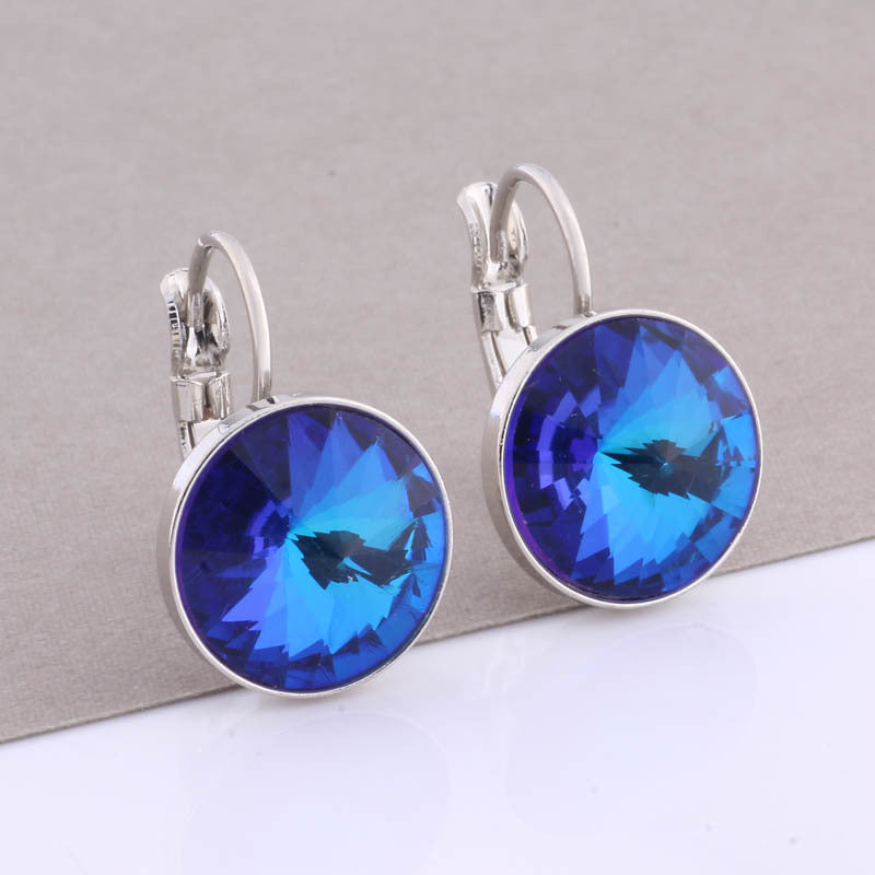 Cross-border Hot Selling 12mm Round Edge Color Earrings Jewelry Classic Earrings Women&