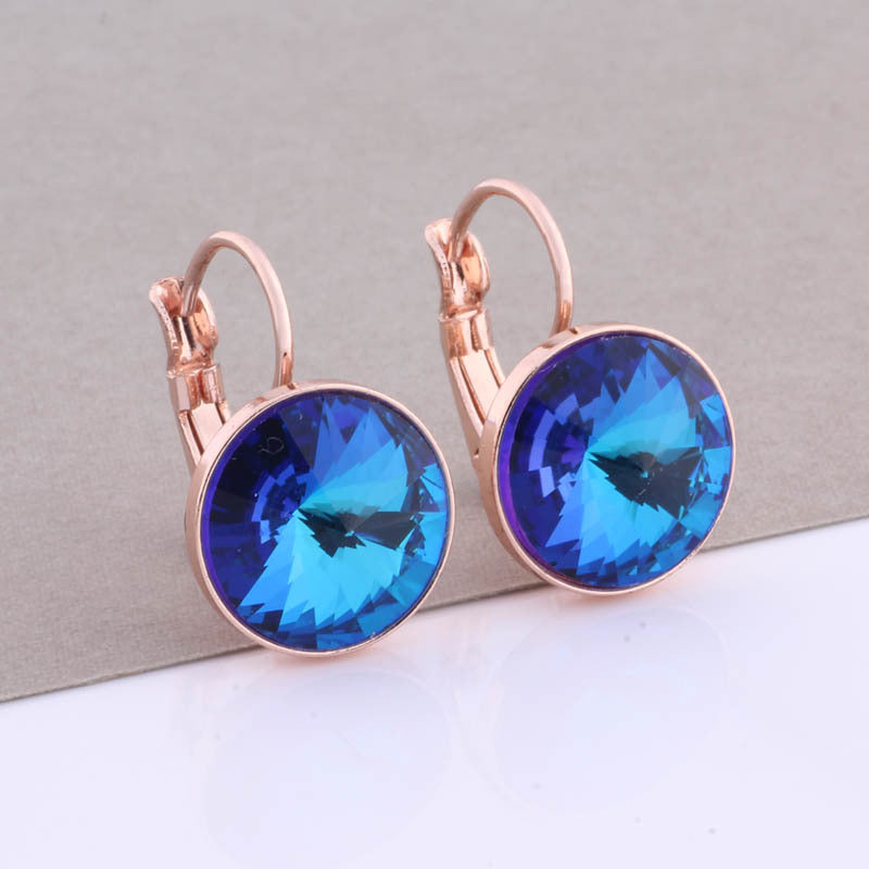Cross-border Hot Selling 12mm Round Edge Color Earrings Jewelry Classic Earrings Women&