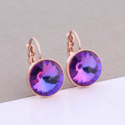 Cross-border Hot Selling 12mm Round Edge Color Earrings Jewelry Classic Earrings Women&