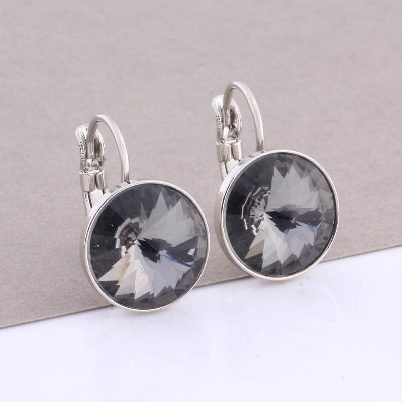 Cross-border Hot Selling 12mm Round Edge Color Earrings Jewelry Classic Earrings Women&