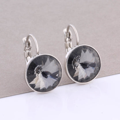 Cross-border Hot Selling 12mm Round Edge Color Earrings Jewelry Classic Earrings Women&
