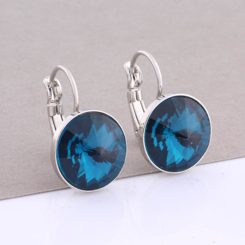 Cross-border Hot Selling 12mm Round Edge Color Earrings Jewelry Classic Earrings Women&