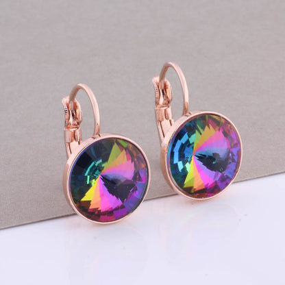 Cross-border Hot Selling 12mm Round Edge Color Earrings Jewelry Classic Earrings Women&