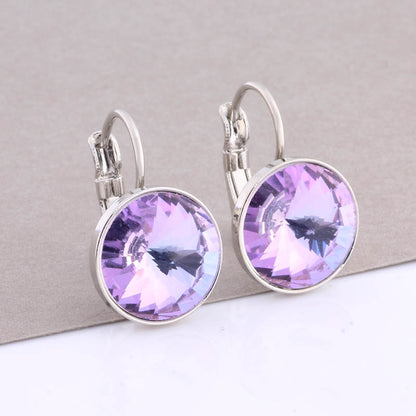 Cross-border Hot Selling 12mm Round Edge Color Earrings Jewelry Classic Earrings Women&