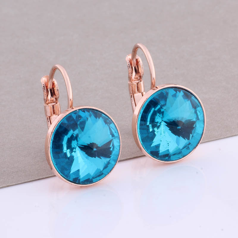 Cross-border Hot Selling 12mm Round Edge Color Earrings Jewelry Classic Earrings Women&