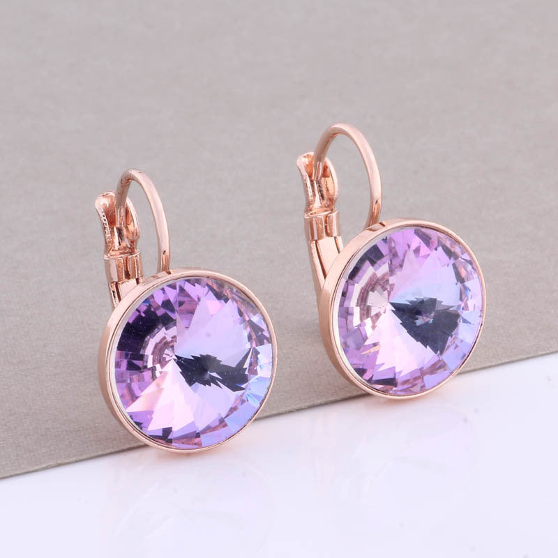 Cross-border Hot Selling 12mm Round Edge Color Earrings Jewelry Classic Earrings Women&