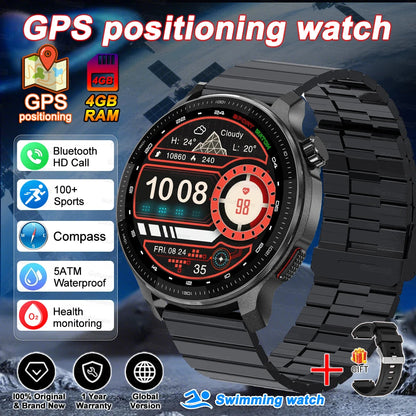 Fashion Smart Watch Men 4GB Memory Local MusicVideo Player AMOLED Always show Sport Watch Waterproof GPS Offline Maps Smartwatch