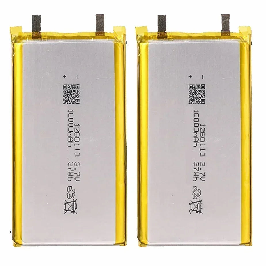 1260110 Battery 3.7V 10000mAh Lithium Polymer Batteries Lipo Li-Po Rechargeable Cells for Power Bank Laptop Camping Lights Diy