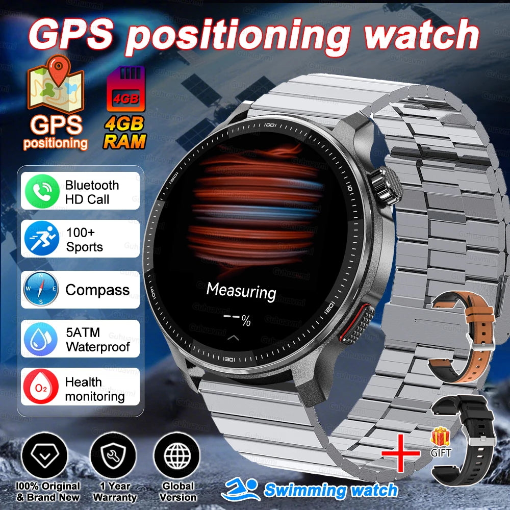 Fashion Smart Watch Men 4GB Memory Local MusicVideo Player AMOLED Always show Sport Watch Waterproof GPS Offline Maps Smartwatch