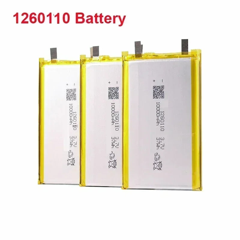 1260110 Battery 3.7V 10000mAh Lithium Polymer Batteries Lipo Li-Po Rechargeable Cells for Power Bank Laptop Camping Lights Diy