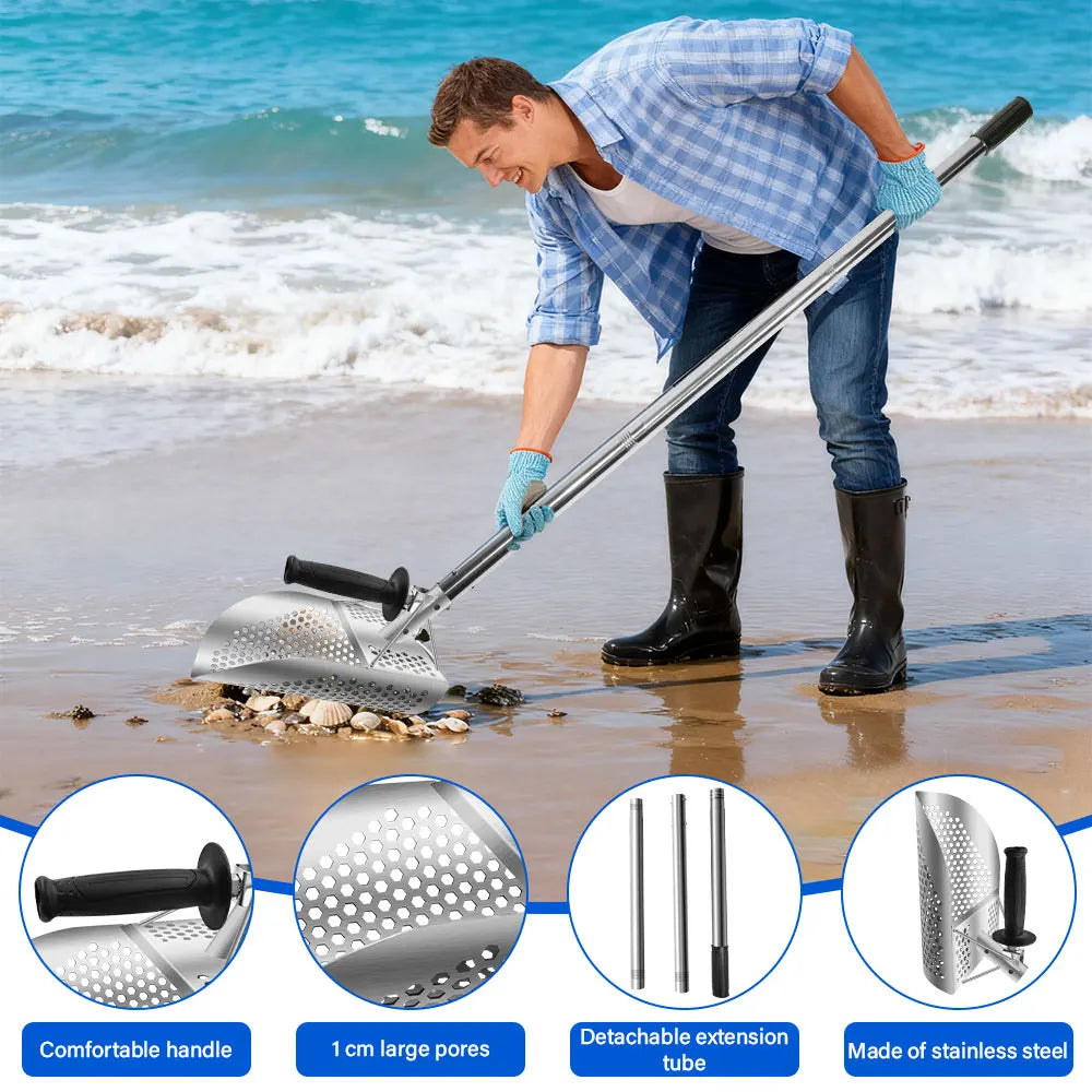 Stainless Steel Metal Detecting Beach Finds Sand Scoop Shovel Equipment Garden Gadgets Utensils Supplies New