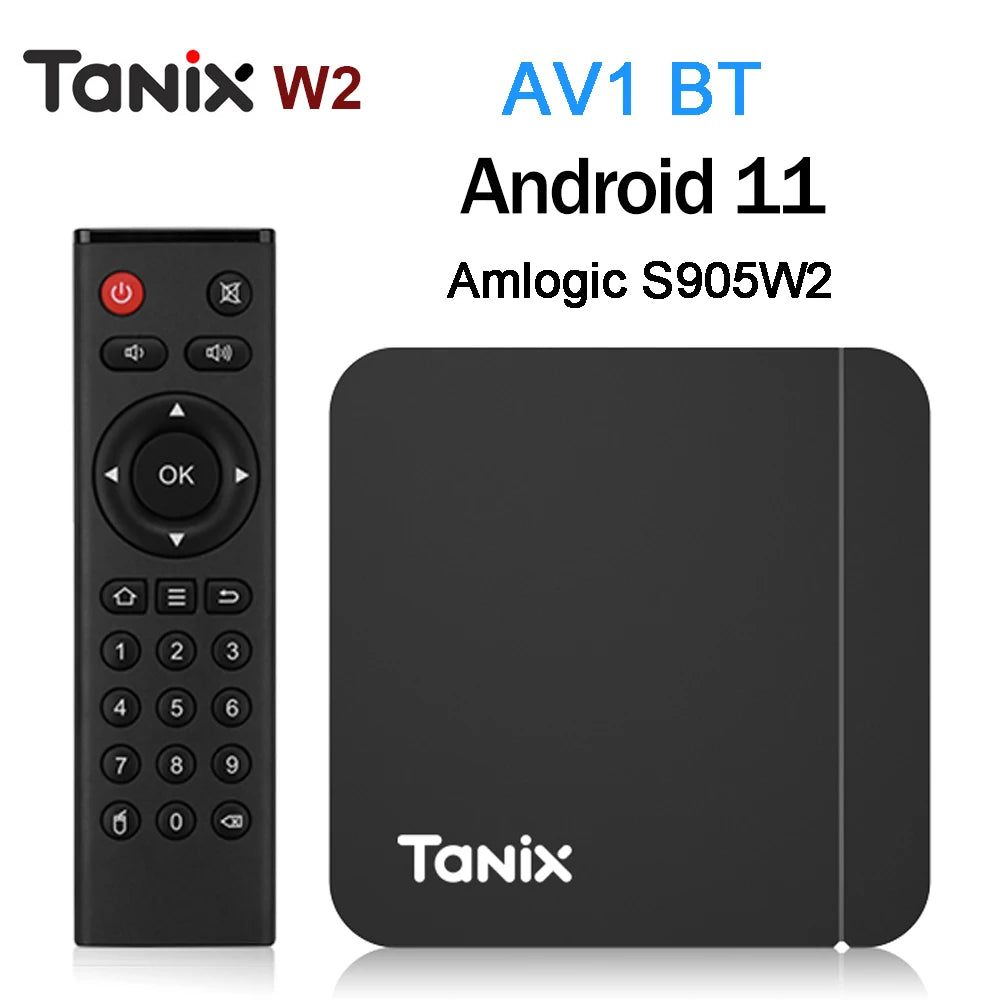 Original Tanix W2 Android 11 TV Box  Amlogic S905W2 2G/16G AV1 BT TVBOX 2.4G&amp;5G Dual Wifi 4K HD Set Top Box 4G/64G Media Player