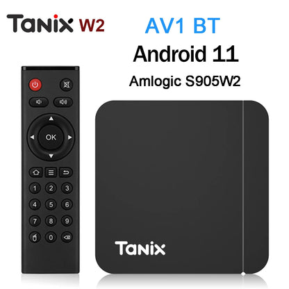 Original Tanix W2 Android 11 TV Box  Amlogic S905W2 2G/16G AV1 BT TVBOX 2.4G&amp;5G Dual Wifi 4K HD Set Top Box 4G/64G Media Player