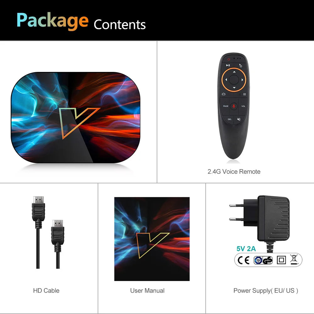 Amlogic S905X4 androidtv 11.0 Smart TV Box VONTAR X4 ATV Android 11 Media Player Google Voice Input AV1 1000M Dual Wifi 4GB RAM