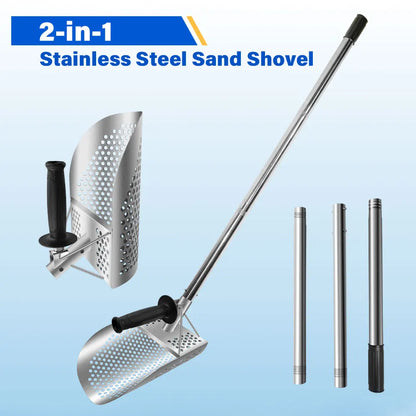 Stainless Steel Metal Detecting Beach Finds Sand Scoop Shovel Equipment Garden Gadgets Utensils Supplies New