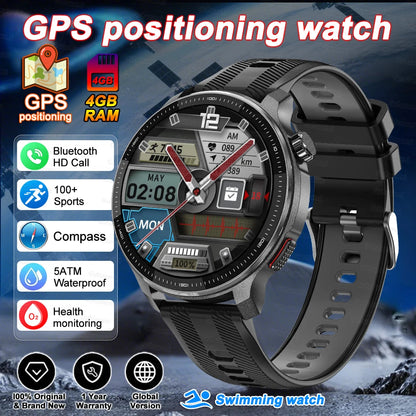 Fashion Smart Watch Men 4GB Memory Local MusicVideo Player AMOLED Always show Sport Watch Waterproof GPS Offline Maps Smartwatch