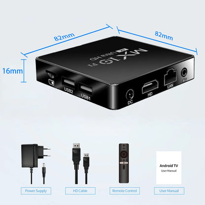 MX10 F1 Android Smart TV Box 2GB RAM 16GB eMMC flash Allwinner H313  4K Media Player Build in Wi-Fi 2.4G + BT5.0