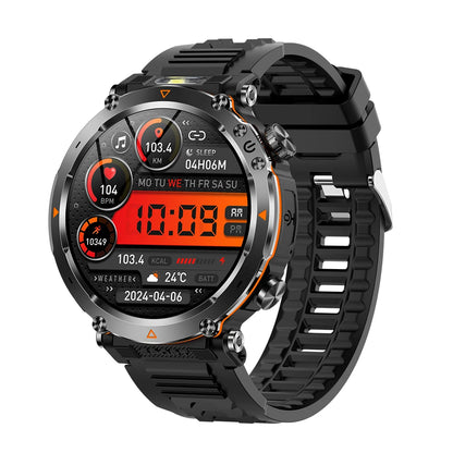 MEVADEN 1.7" Large Screen Outdoor Sports Compass Smart Watch Bluetooth Call Flashlight 600mAh Health Monitor Smartwatch MD57