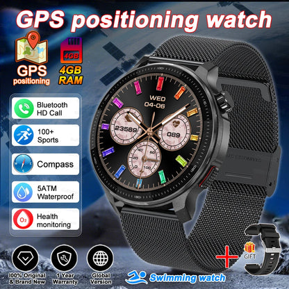 Fashion Smart Watch Men 4GB Memory Local MusicVideo Player AMOLED Always show Sport Watch Waterproof GPS Offline Maps Smartwatch