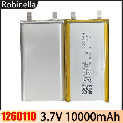 1260110 Battery 3.7V 10000mAh Lithium Polymer Batteries Lipo Li-Po Rechargeable Cells for Power Bank Laptop Camping Lights Diy