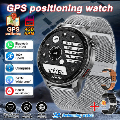 Fashion Smart Watch Men 4GB Memory Local MusicVideo Player AMOLED Always show Sport Watch Waterproof GPS Offline Maps Smartwatch