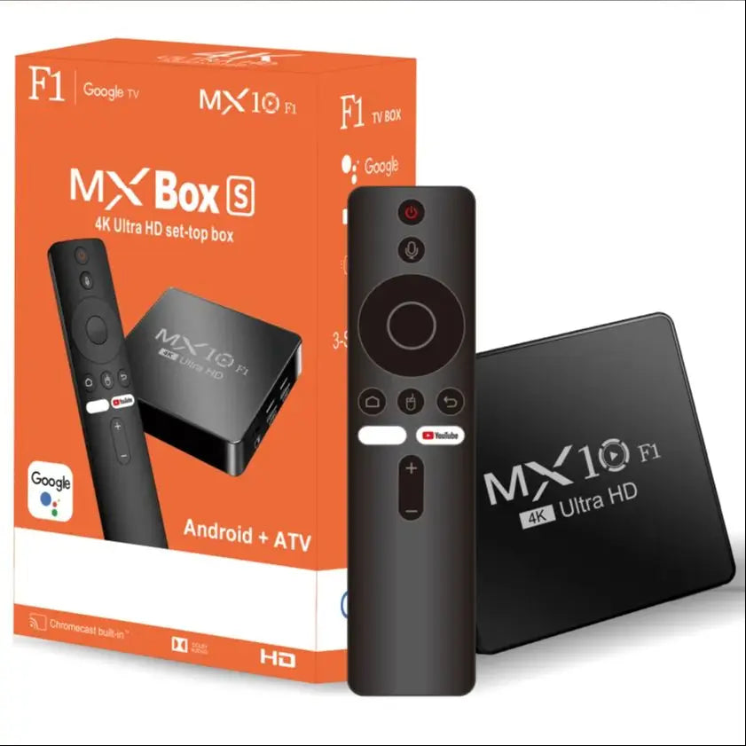 MX10 F1 Android Smart TV Box 2GB RAM 16GB eMMC flash Allwinner H313  4K Media Player Build in Wi-Fi 2.4G + BT5.0