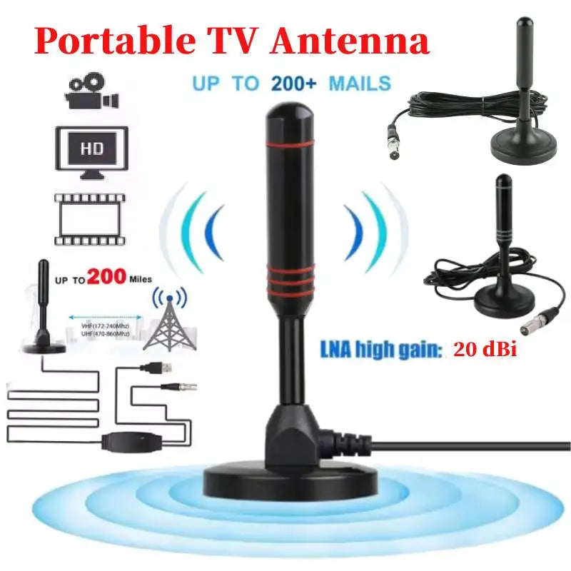 4K/1080P HD Digital TV Antenna 300cm Coax Cable Digital Receiving Antenna With Signal Amplifier DVB-T DAB Indoor Outdoor Antenna