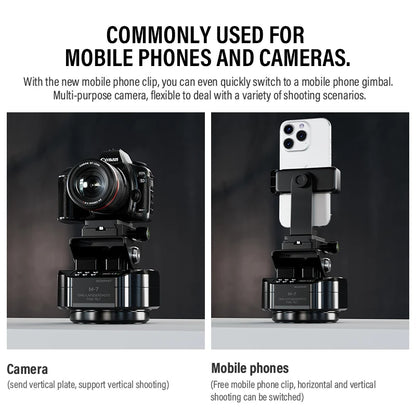 SOONPHO M7 Camera Automatic Gimbal Tripod Head for Time Lapse Photography 360° Rotation Motorized Panoramic Head with Wireless
