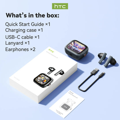 HTC NE40 TWS Wireless Earphones Bluetooth 6.0 ENC Noise Reduction Touch Control Earphones Touch Control Sports Headphones
