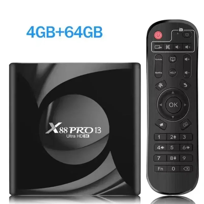 X88 Pro 13 Ultra HD 8K Smart TV Box Android 13.0 RK3528 2GB16GB 4GB 32GB/64GB Wifi6 BT5.0 2.4G&amp;5G Wifi Media Player Set Top Box