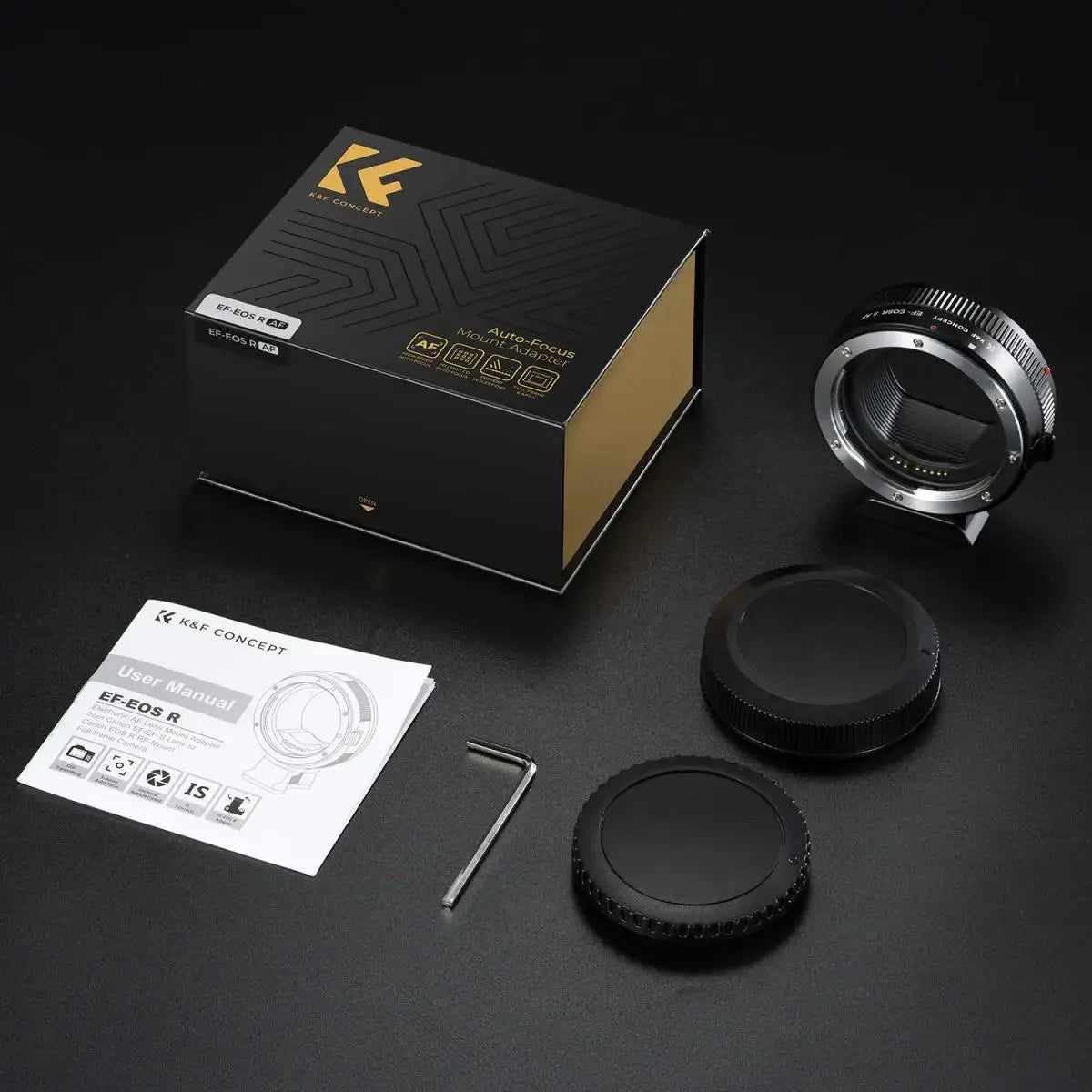 K&amp;F CONCEPT EF to EOS R Adapter Auto Focus Lens Mount Adapter for Canon EF EF-S Lens to Canon EOS R/RF R3 R6 R50 Mount Cameras