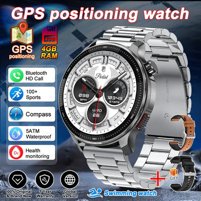 Fashion Smart Watch Men 4GB Memory Local MusicVideo Player AMOLED Always show Sport Watch Waterproof GPS Offline Maps Smartwatch