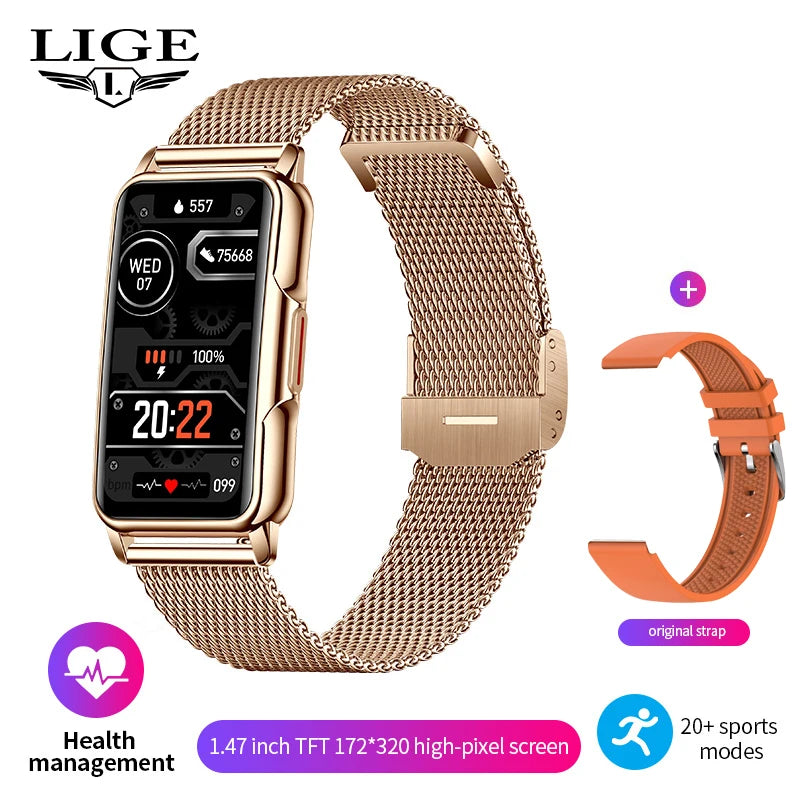 LIGE For Android IOS Xiaomi Smart Watch Women Men Bluetooth Call Music Fitness Sports Bracelet Sleep Monitor Smartwatch Gift