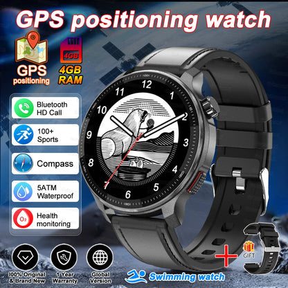 Fashion Smart Watch Men 4GB Memory Local MusicVideo Player AMOLED Always show Sport Watch Waterproof GPS Offline Maps Smartwatch