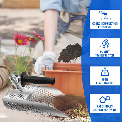 Stainless Steel Metal Detecting Beach Finds Sand Scoop Shovel Equipment Garden Gadgets Utensils Supplies New