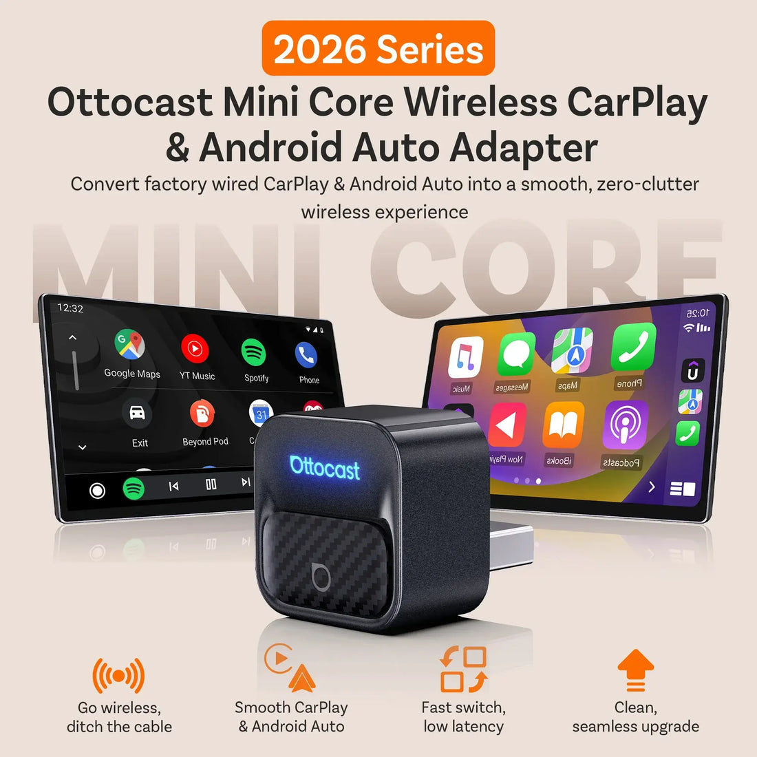 Ottocast Mini Core Wireless CarPlay Adapter