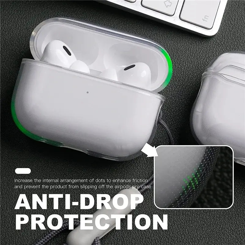 Clear TPU AirPods Case with Lanyard